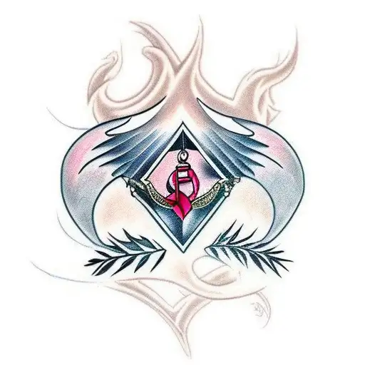 “Design a powerful tattoo that combines masculine elements, like strength or resilience, with the breast cancer ribbon t tattoo design idea