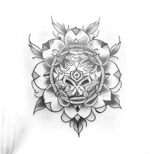 create an elbow tattoo that is symmetrical around my elbow that incorporates hellabore flowers and is masculine in style tattoo design idea