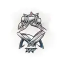 “Design a powerful tattoo that combines masculine elements, like strength or resilience, with the breast cancer ribbon t tattoo design idea