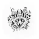 a masculine tattoo that is symmetrical around my elbow that incorporates hellabores, foxgloves and lupin flowers tattoo design idea