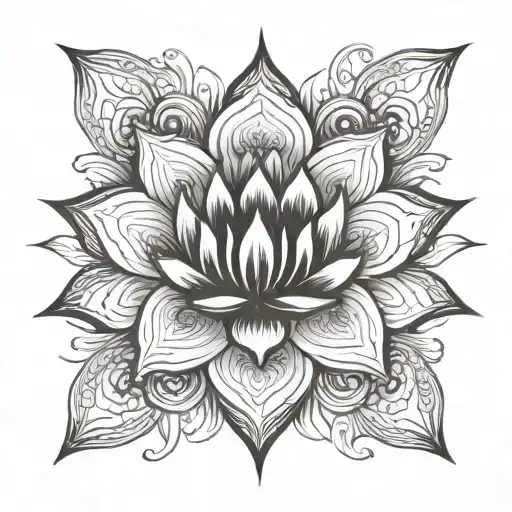 Gada chakra shank lotus tattoo design idea