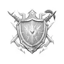 Shield spear tattoo design idea