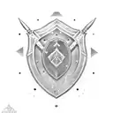 Shield spear tattoo design idea