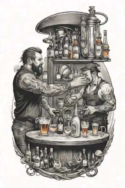 bartender and thief relationship  tattoo design idea