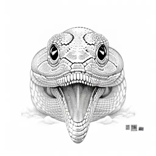 snake scales, horseshoe, dog paw tattoo design idea