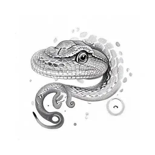 snake scales and dog paw print  tattoo design idea