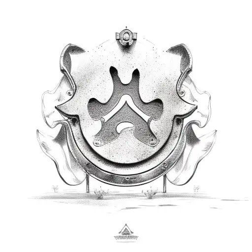 paw print and horseshoe tattoo design idea