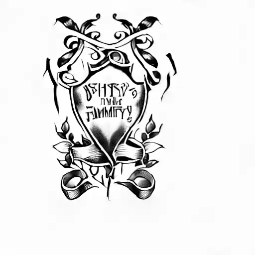 a banner with the words'smith family desiring cain rose' tattoo design idea