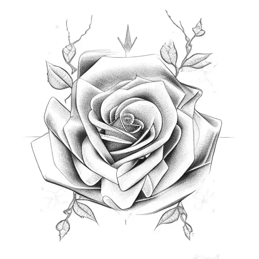 smith family Destiny cain rose in tattered ribbons tattoo design idea