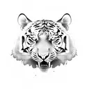 A majestic tiger with a clockwork mechanism integrated into its body tattoo design idea