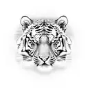 A majestic tiger with a clockwork mechanism integrated into its body tattoo design idea