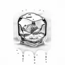 melting ice cube tattoo design idea