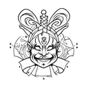 jester linework tattoo design idea