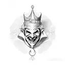 jester linework tattoo design idea