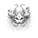 jester linework tattoo design idea