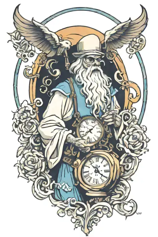 father time tattoo design idea