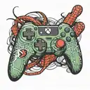 spider-man playing xbox controller tattoo design idea