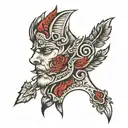 neck tattoo with red ink tattoo tattoo design idea