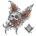 neck tattoo with red ink tattoo tattoo design idea