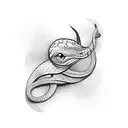 boa constrictor with background  tattoo design idea
