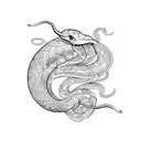 boa constrictor with background  tattoo design idea