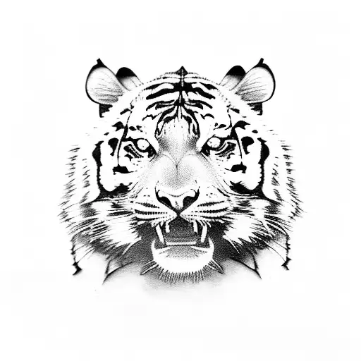 crawling tiger tattoo design idea