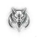 neil young crazy horse logo combined with weston boucher tattoo by Carlos Torres tattoo design idea