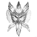 3 eagle feathers tattoo design idea