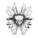 3 eagle feathers tattoo design idea
