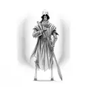 grim reaper in mirror tattoo design idea