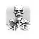 grim reaper in mirror tattoo design idea