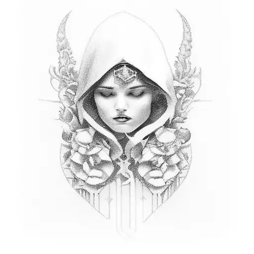 alas, huella dactilar, nombre en cursiva de María Emma Ortiz, con la fecha de nacimiento 24/02/1929 y que sea masculino  tattoo design idea