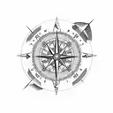mountain compass tattoo design idea