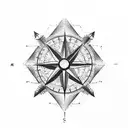 mountain compass tattoo design idea