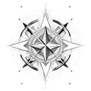 mountain compass tattoo design idea