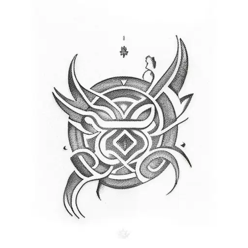 tattoo inspired by philipino culture and history for the upper arm sleeve. Include some nature, and national animal cara tattoo design idea