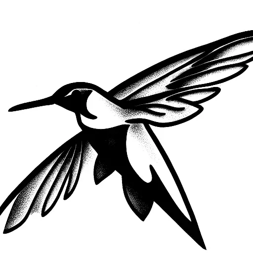 colibrí con alcatraz tattoo design idea
