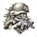 Infantry, Heaven and hell tattoo design idea
