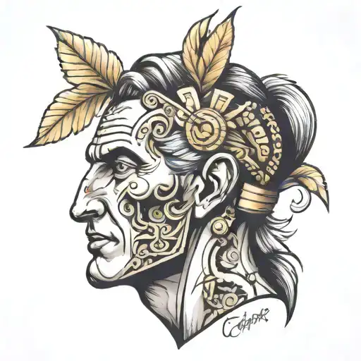 caesar history tattoo design idea
