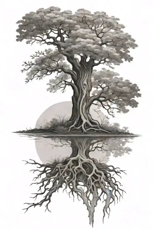 A nature-inspired tattoo featuring a majestic tree with the nephews' names subtly hidden within the roots tattoo design idea