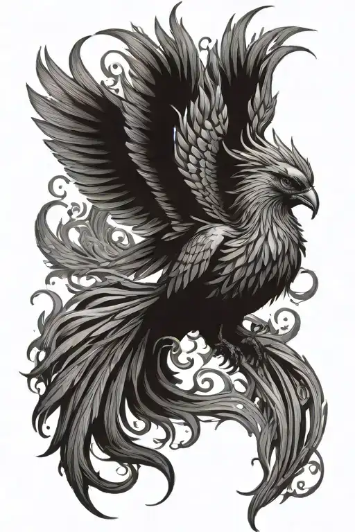 phoenix rising from the ashes tattoo design idea