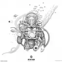 scuba friends tattoo design idea