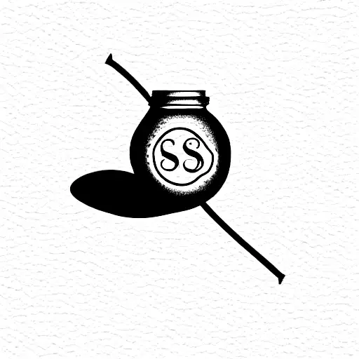 letter S with a Honey Pot tattoo design idea