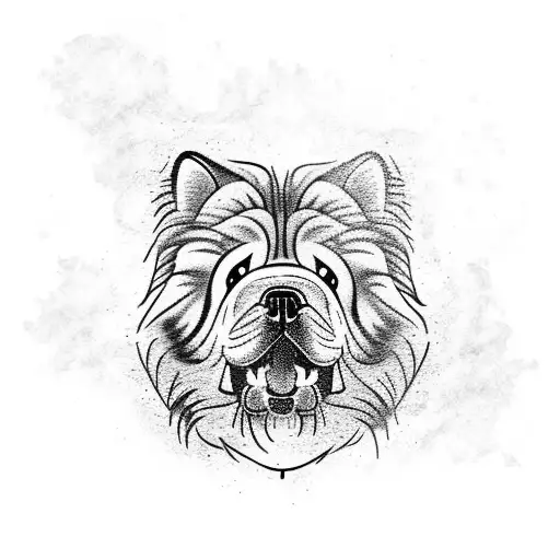 chow chow silhouette tattoo design idea