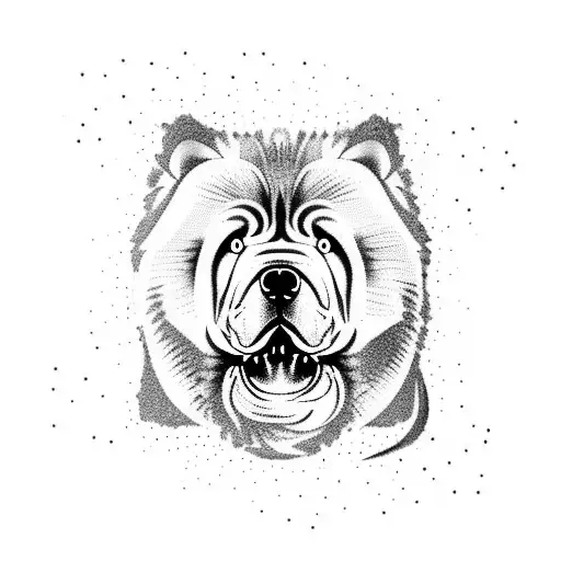 chow chow silhouette tattoo design idea
