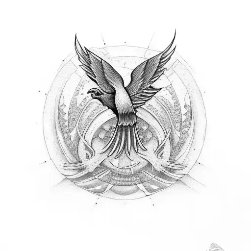 Phoenix and Persepolis tattoo design idea