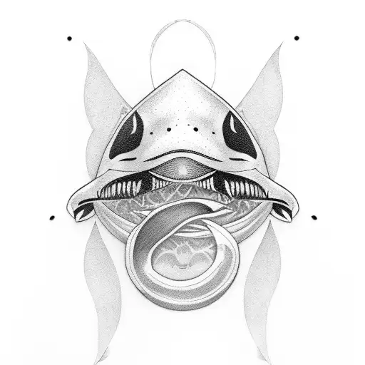 orca with blue eyes tattoo design idea