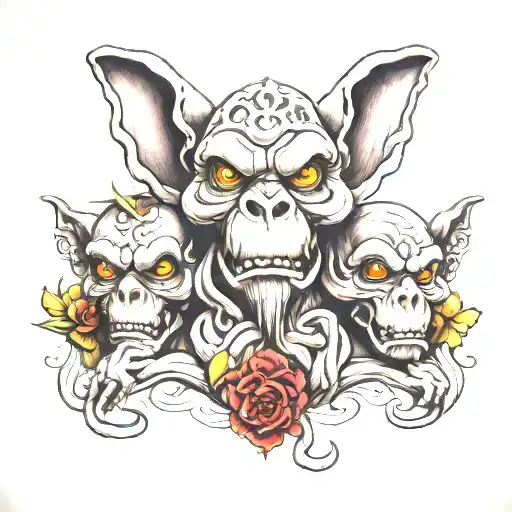 hear no evil speak no evil see no evil tattoo design idea