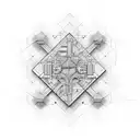 An intricate blueprint of a civil engineering structure with money symbols incorporated into the design tattoo design idea