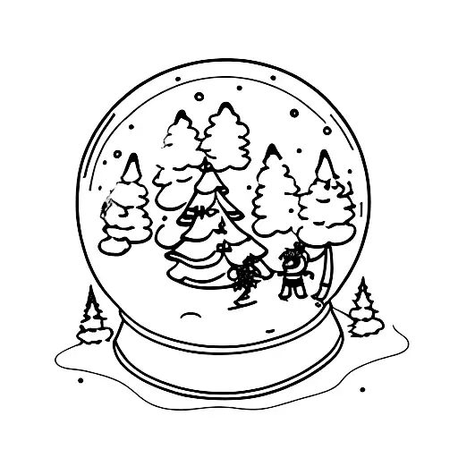dancing in a snow globe tattoo design idea